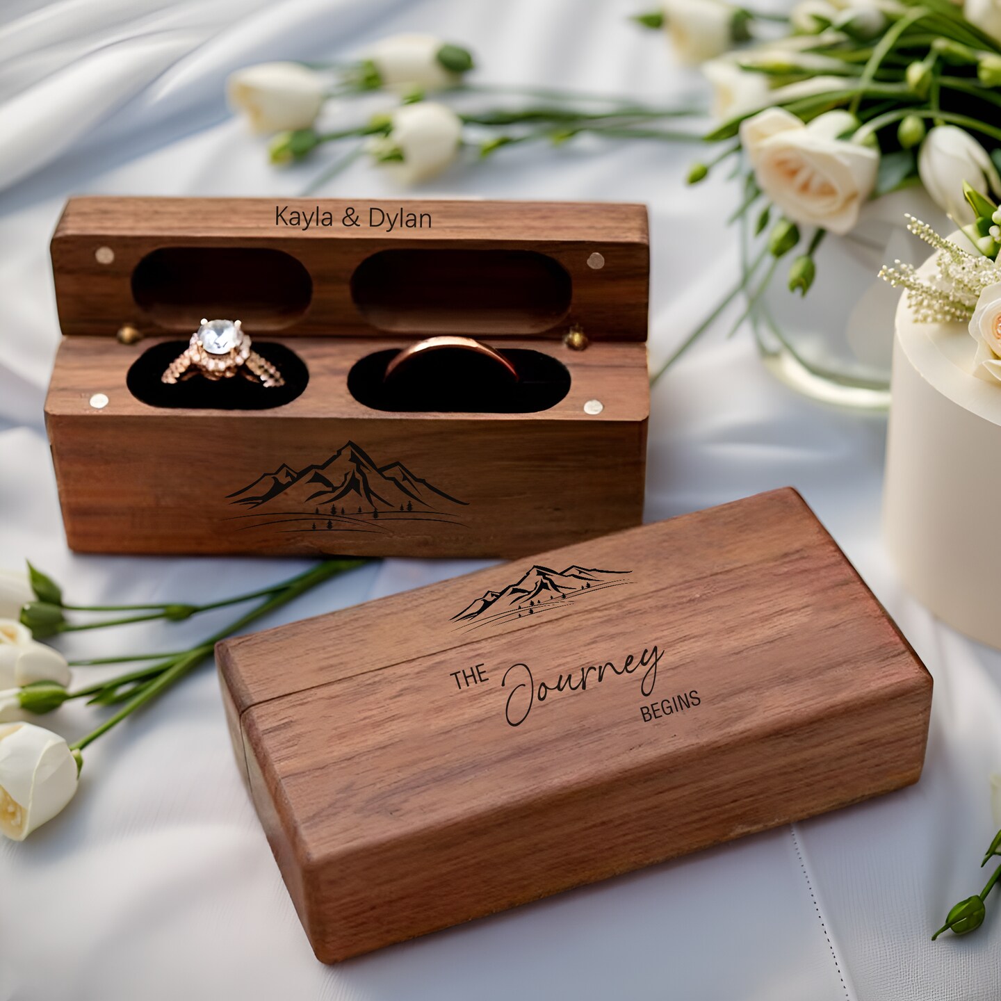 Personalised Classic Acrylic Heart Wedding Ring Box By Love Lumi Ltd |  notonthehighstreet.com