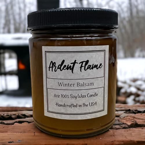 Candles | Winter Balsam | 100% Natural Soy Wax Candle for Home Decor | Highly Scented | Premium Fragrance | Handmade in Vermont, USA | 8 oz | Long Lasting | Gift for Women and Men
