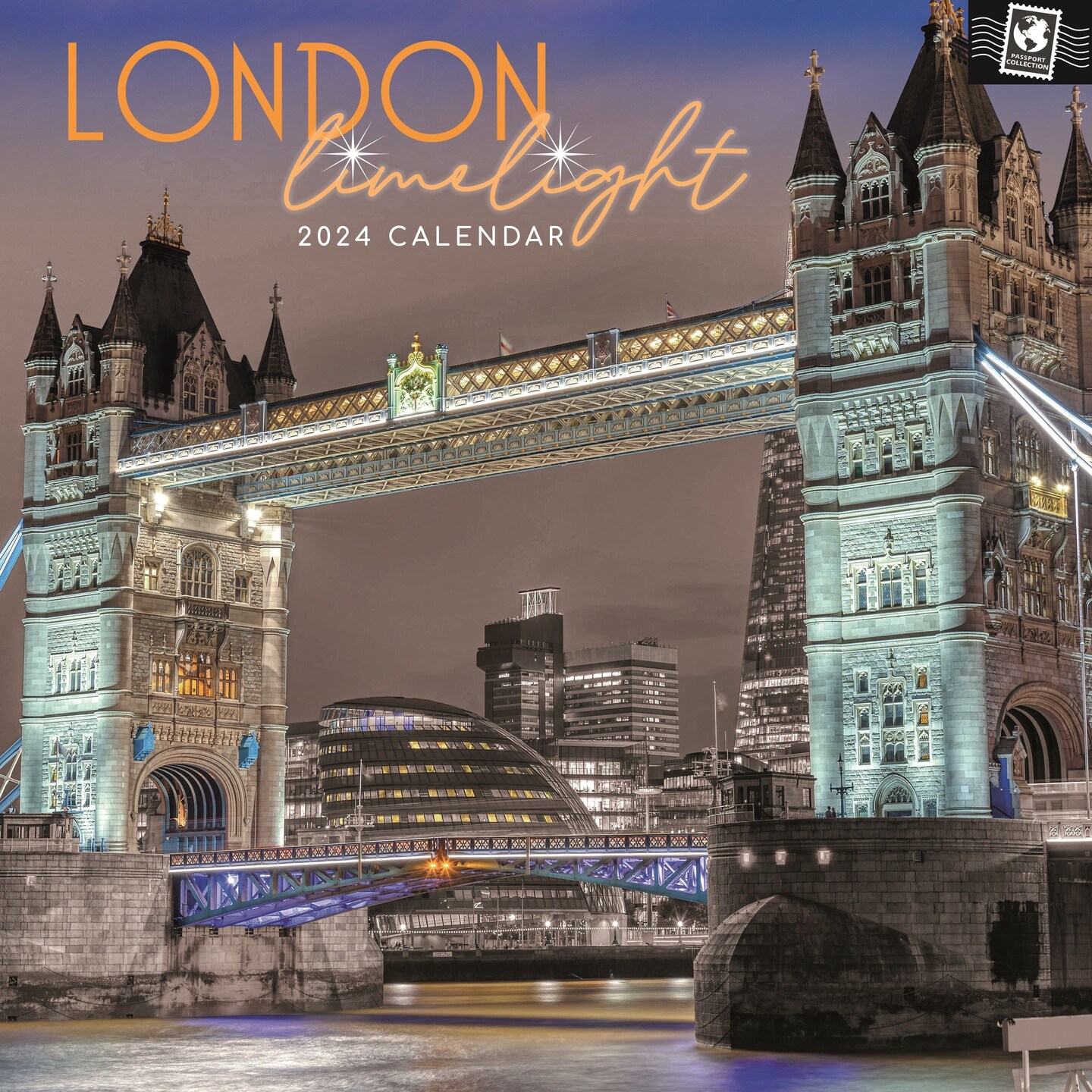 2024 Square Wall Calendar, London Limelight, 16Month Passport