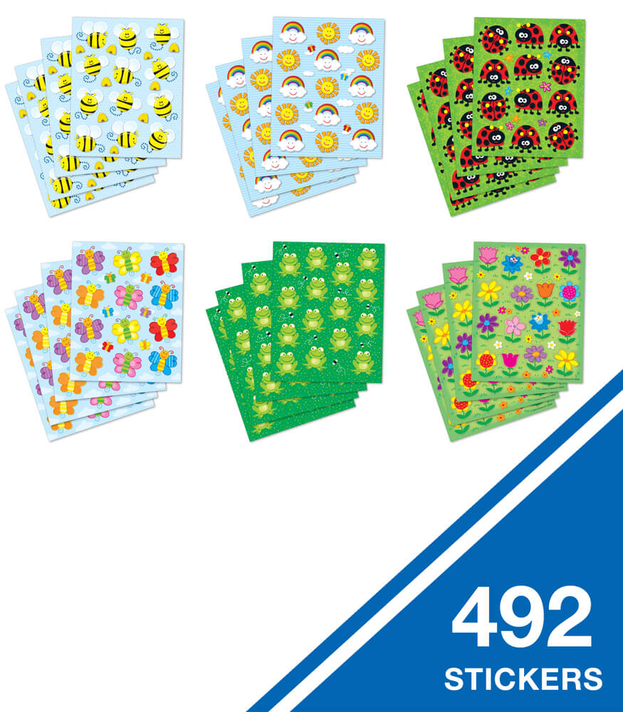 Carson Dellosa 492 Spring & Summer Seasonal Stickers for Kids, 36