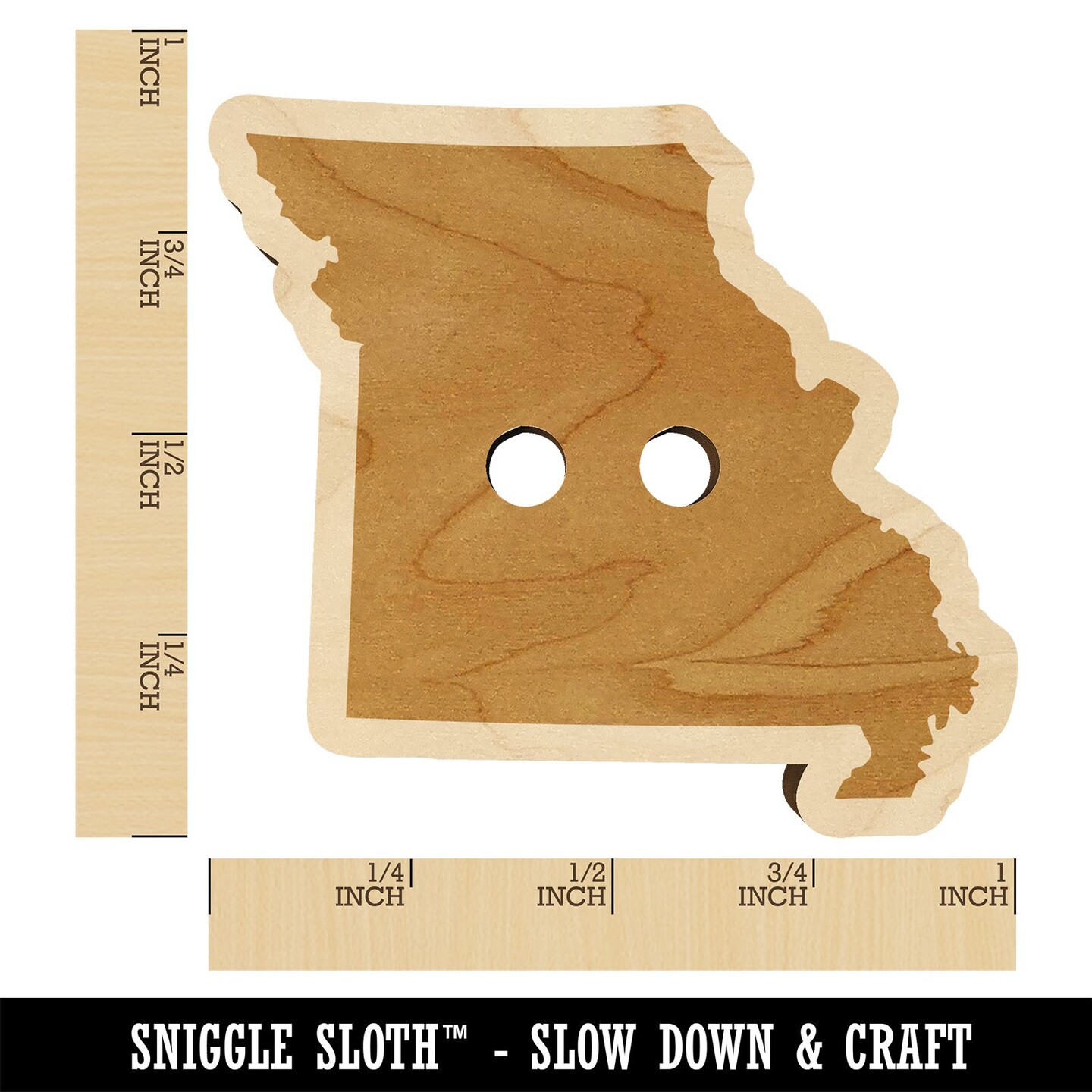 Missouri State Silhouette Wood Buttons for Sewing Knitting Crochet DIY Craft