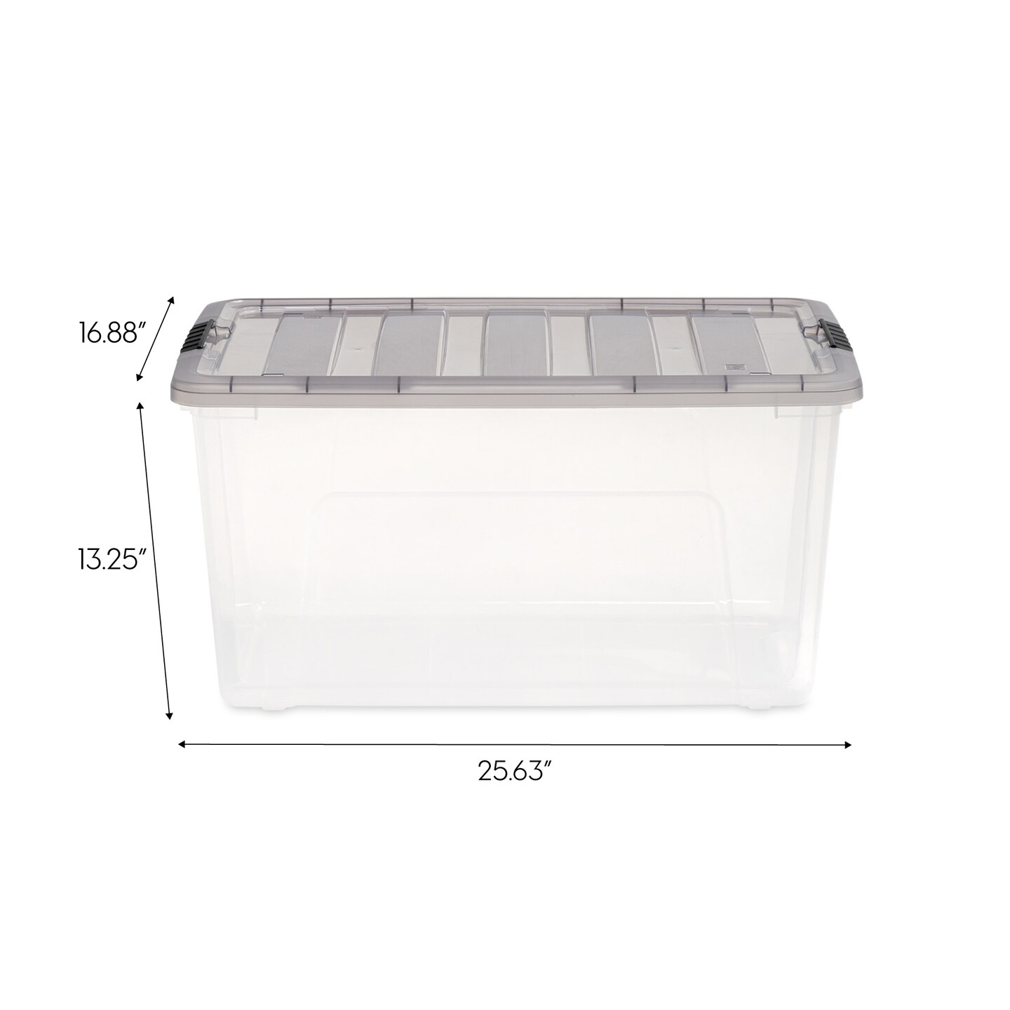 IRIS USA 72 Quart Stack & Pull Clear storage Box, Gray, 3 Pack