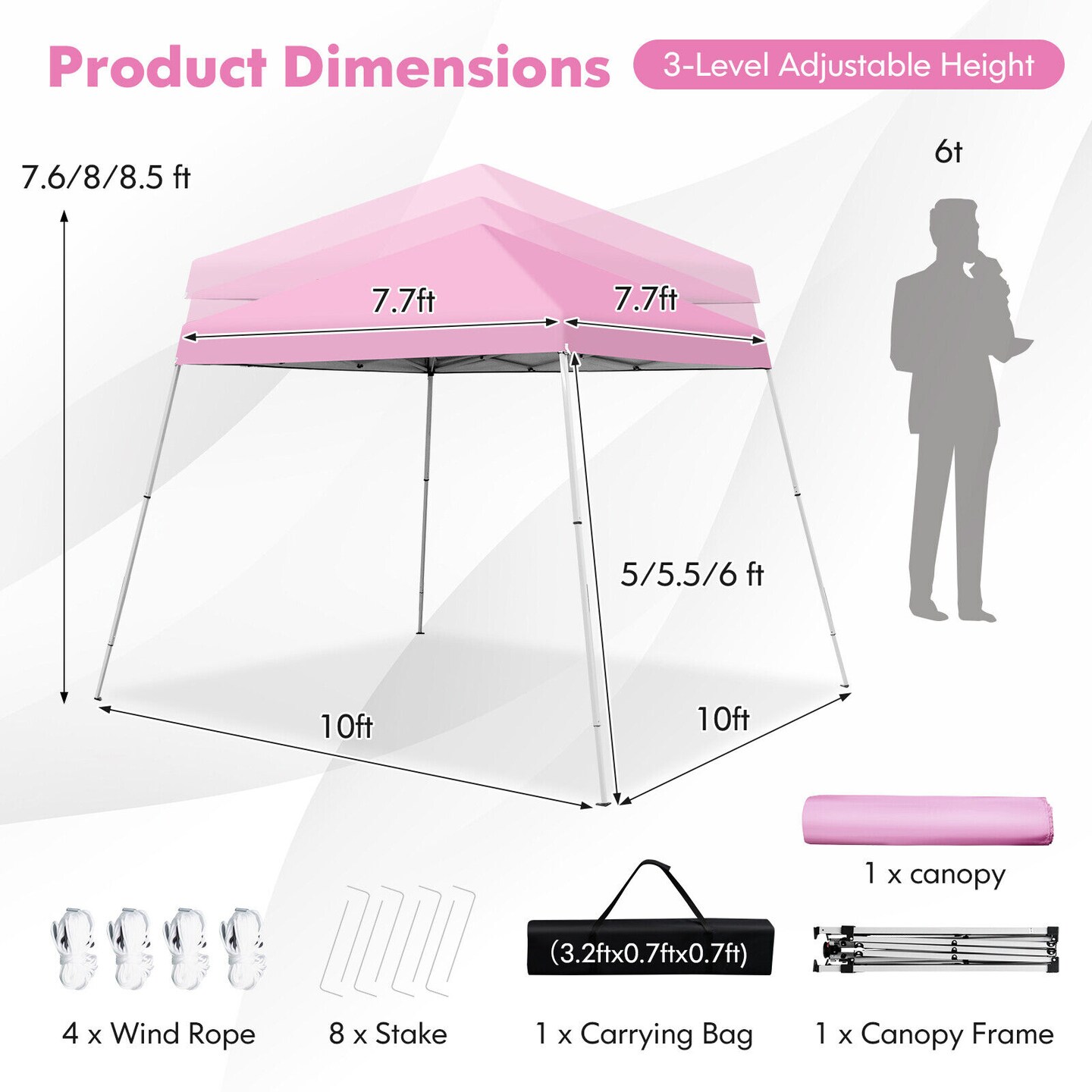 Outdoor Instant Pop-up Canopy with Carrying Bag