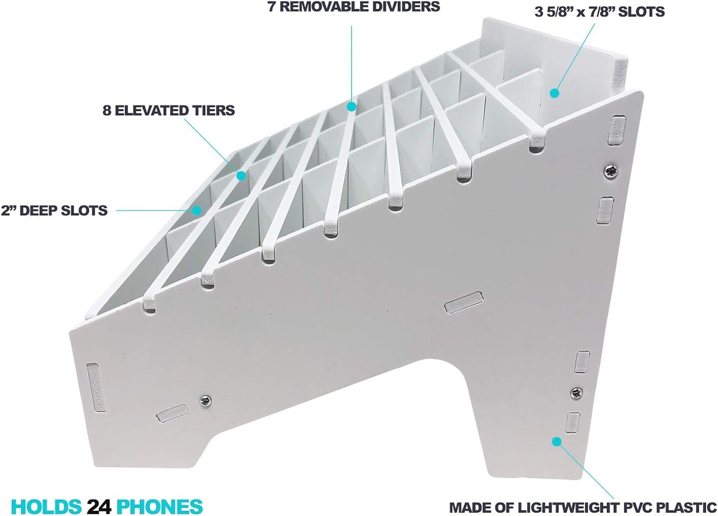 Classroom Cell Phone Storage Cubby and Calculator Storage Caddy Box for Classrooms 24 Slots Cell Phone Holder for Classroom