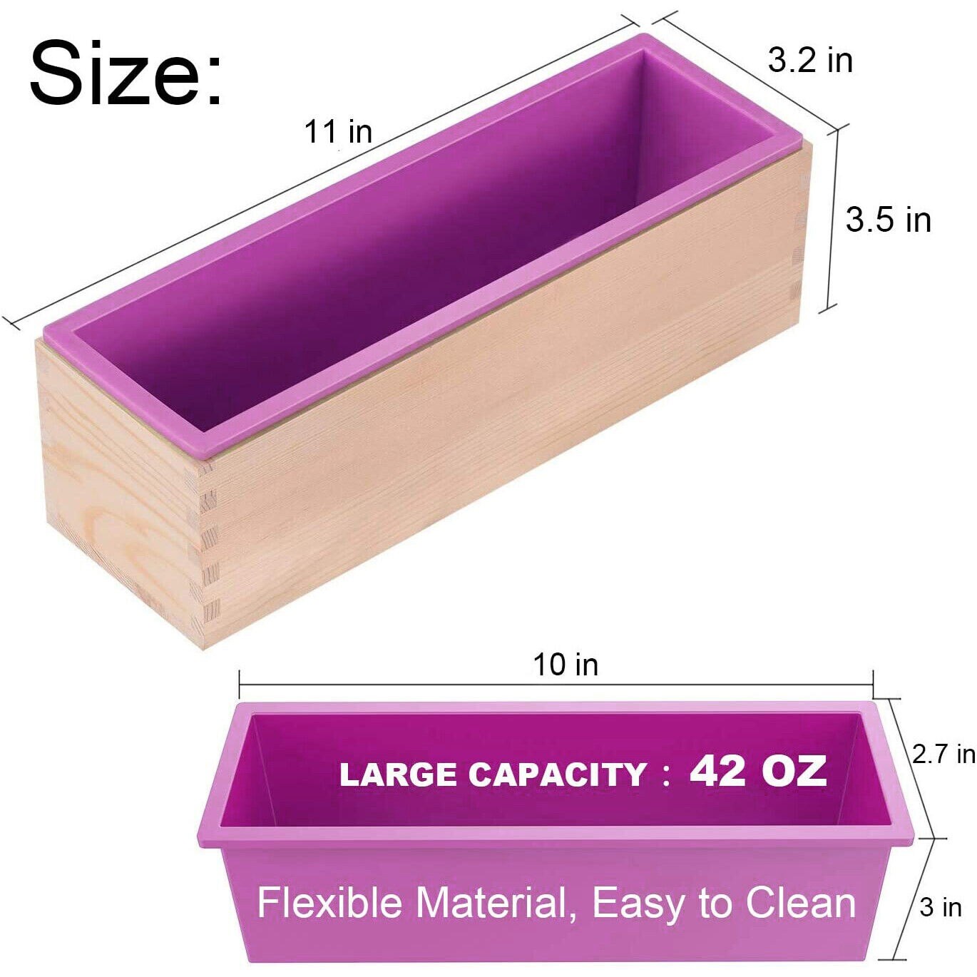 Large Rectangular Swirl Soap Mold for DIY Handmade Soap Making