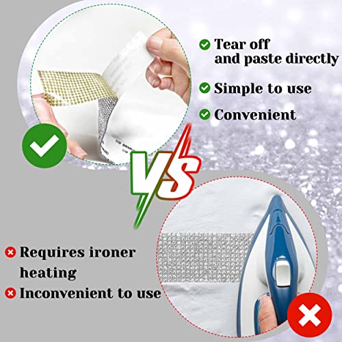 2 Rolls 6 Yards Rhinestone Ribbon Adhesive Rhinestones for Crafts Crystal Bling Rhinestone Diamond Ribbon Strips Roll for Decoration Crafts DIY Wrapping  (Silver)