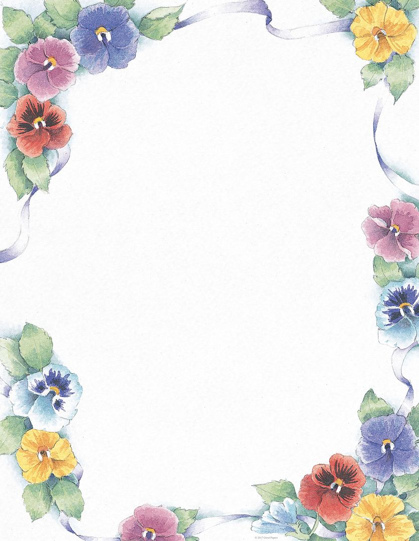 Great Papers! Pretty Pansies Stationery Letterhead, Invitations and Announcements, Printer Friendly, 8.5&#x22;x11&#x22;, 80 Pack