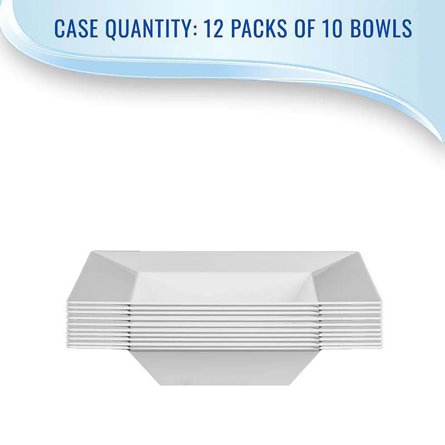 White Square Plastic Dessert Bowls - 5 Ounce (120 Bowls)