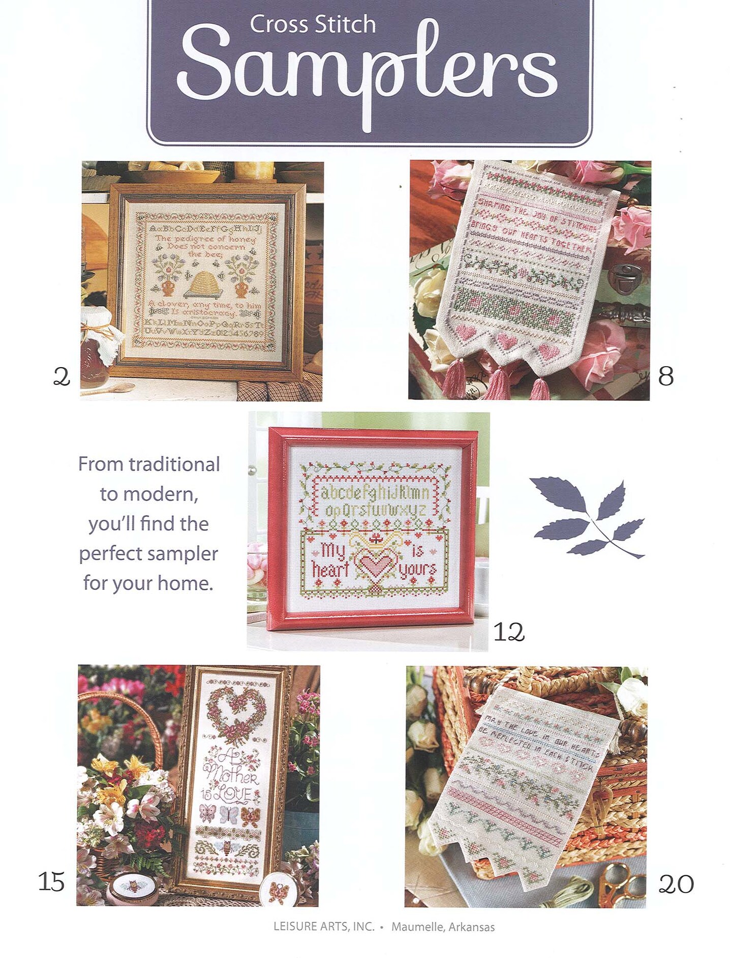 Leisure Arts Samplers Cross Stitch Book