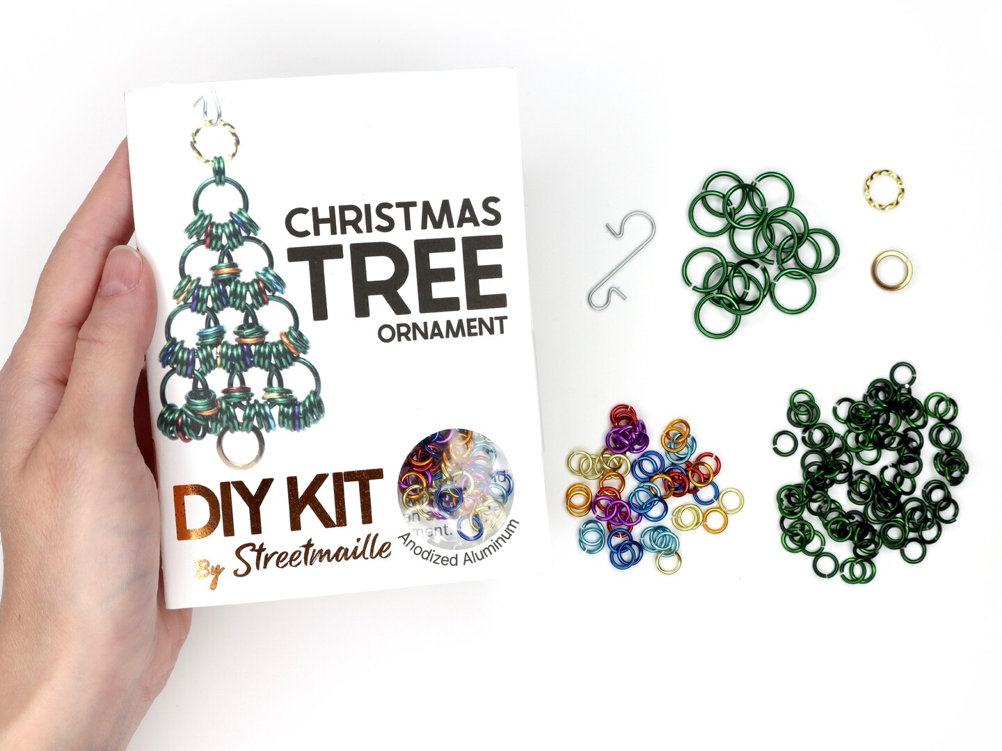 DIY Christmas Tree Ornament Kit, Craft a Festive Holiday Pine Tree from  Included Supplies and Tutorial with this Beginner DIY Chainmail Kit