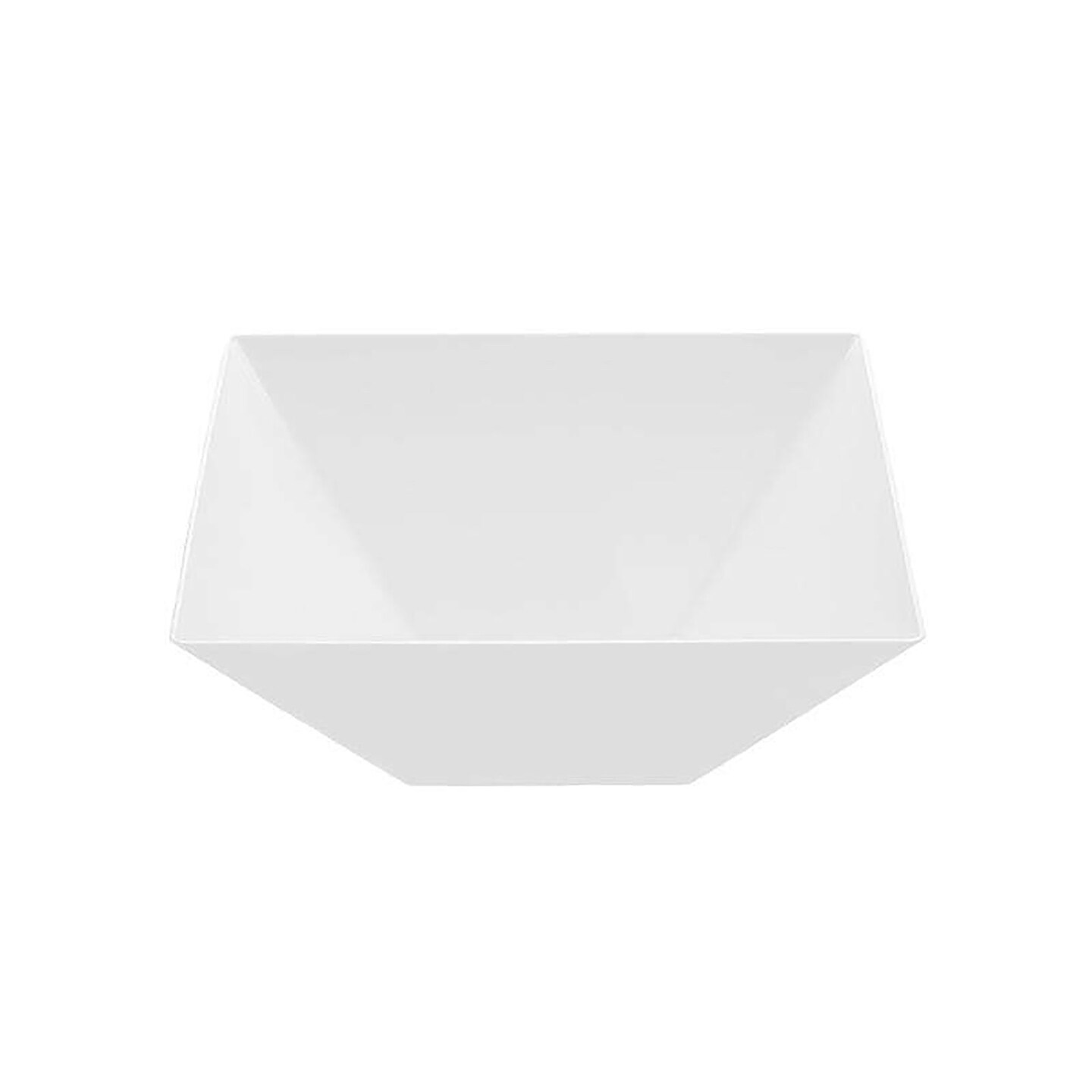 White Square Plastic Serving Bowls - 3 Quarts (24 Bowls)