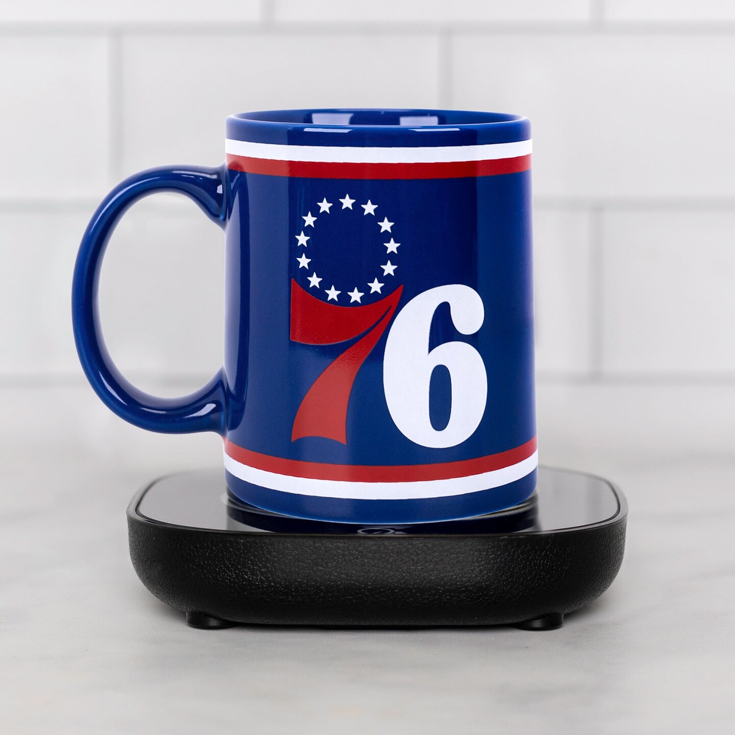 Uncanny Brands NBA Philadelphia 76ers Logo Mug Warmer Set