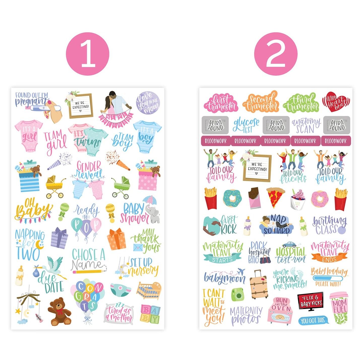 bloom daily planners Sticker Sheets, Pregnancy & Baby's First Year