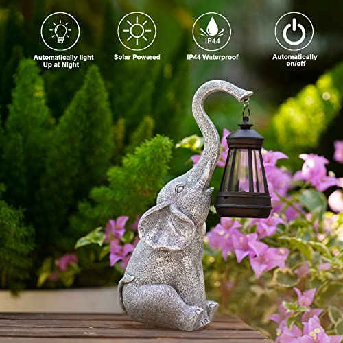 Elephant Statue for Garden Decor with Gift Appeal - Ideal Gifts for Women, Mom or Birthdays, Beautifully Crafted Outdoor &#x26; Home Decor to Wow Your Guests (11&#x22; Elephant)
