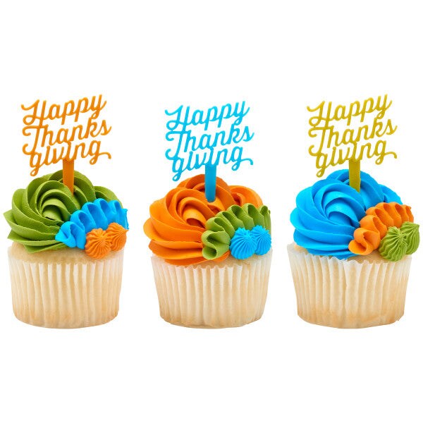 Happy Thanksgiving DecoPics Cupcake Decoration, 12ct