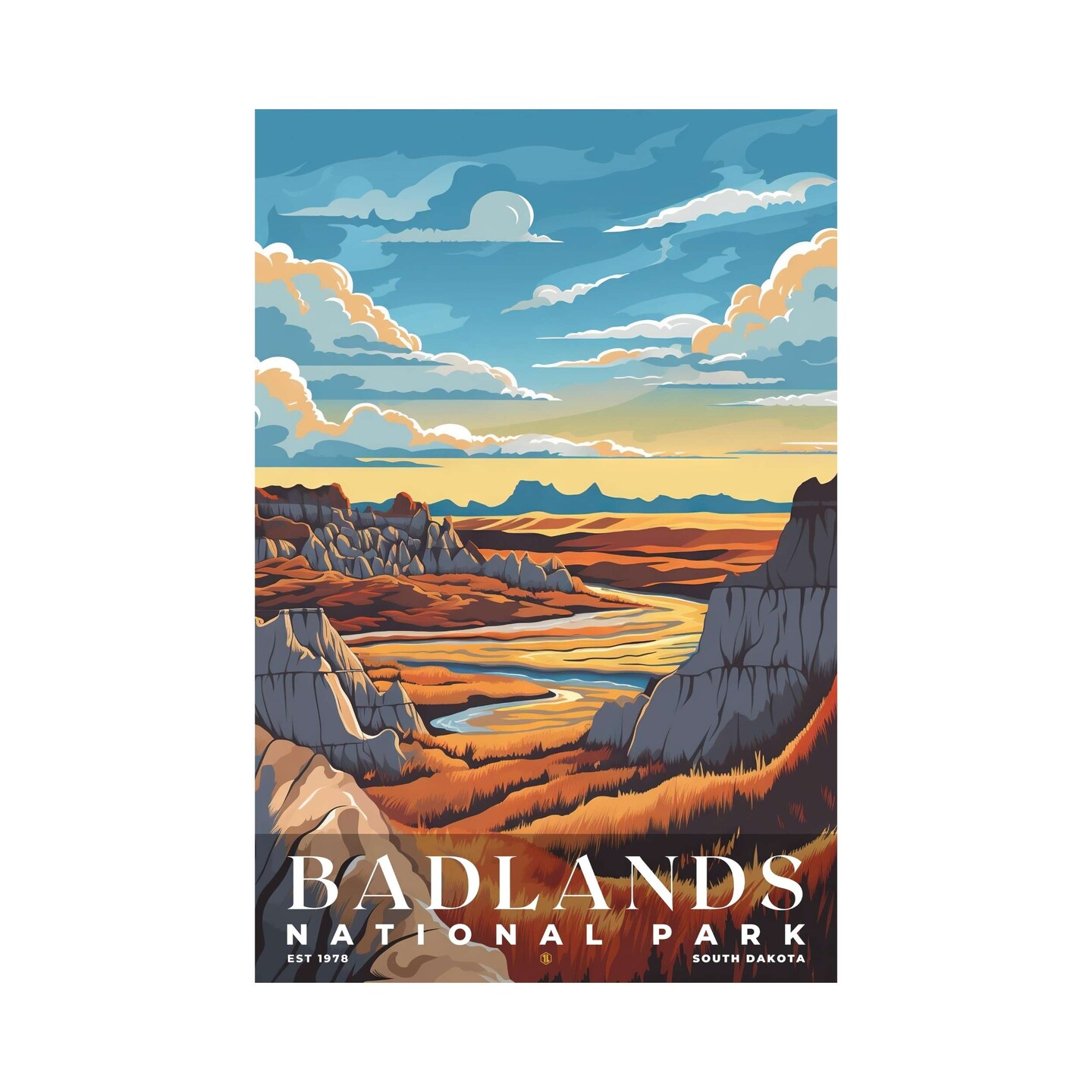 Badlands National Park Poster, Travel Art, Office Poster, Home Decor ...