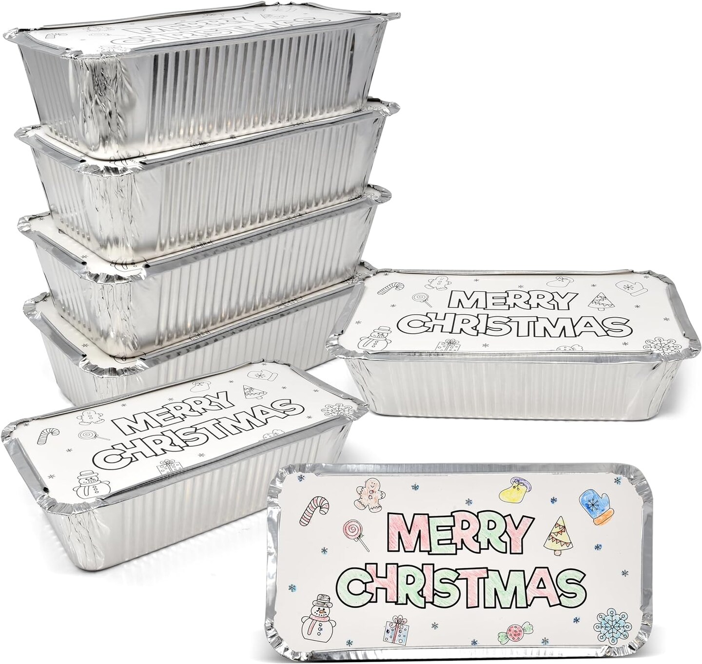 Disposable Christmas Tin Foil Containers 24 pcs