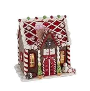 8&#x22; Gingerbread House with Gumdrops and Lights &#x2013; Festive Christmas Decoration