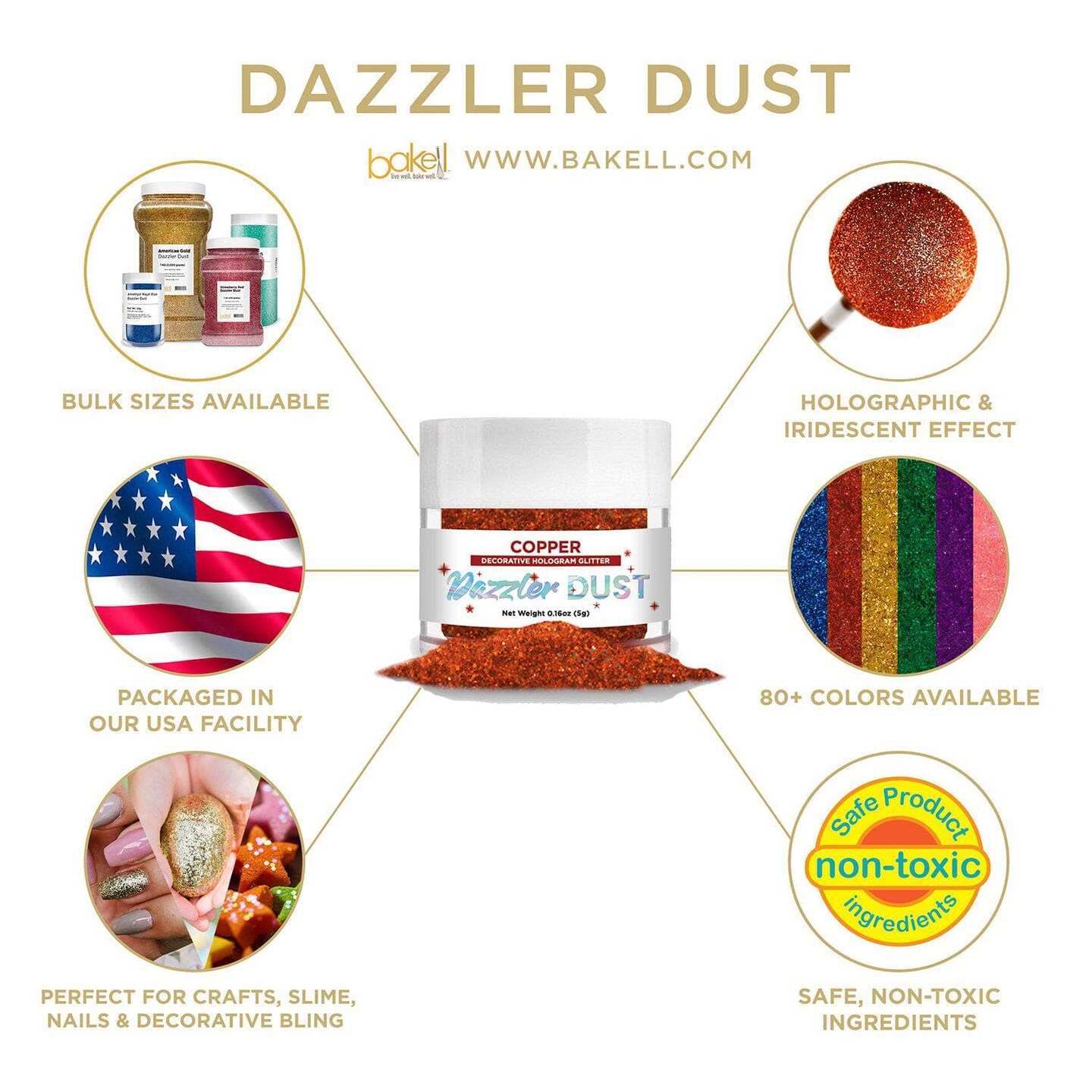 Copper Dazzler Dust&#xAE; 5 Gram Jar