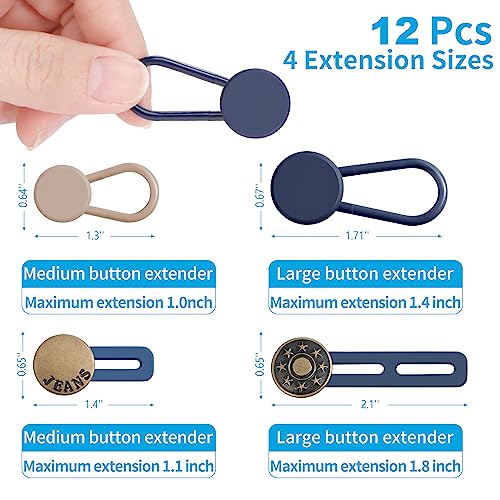  18Pcs Button Extenders for Jeans, Flexible Button