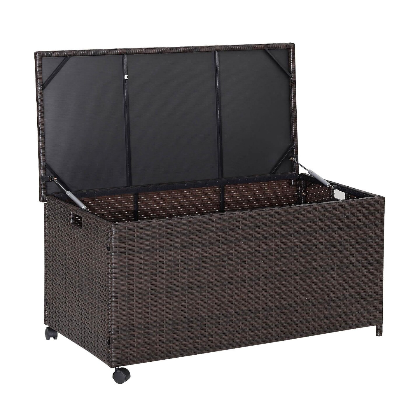 Outdoor Wicker Storage Box with Zippered Liner - 50 Gallon