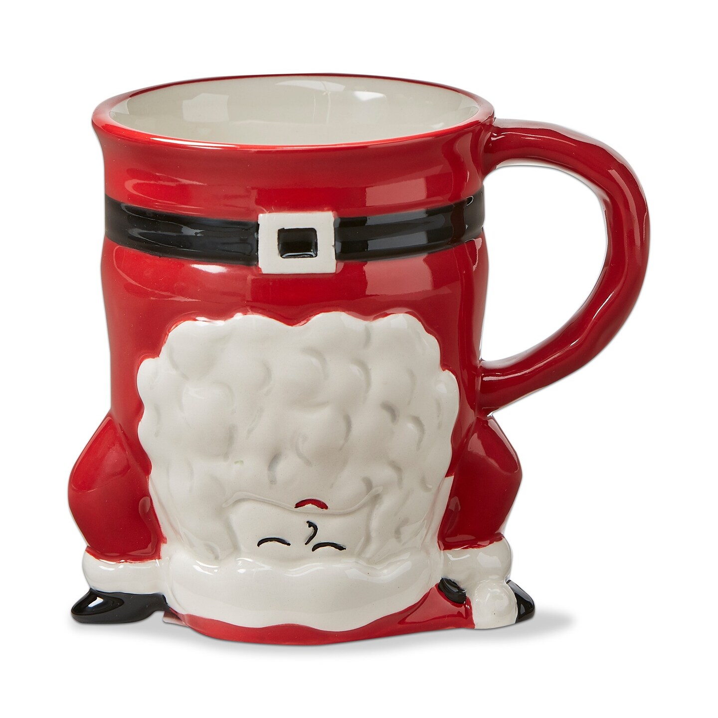 Hand Stand Santa Stoneware Mug Coffee &#x26; Tea Mug Christmas Xmas Holiday, 16 oz.