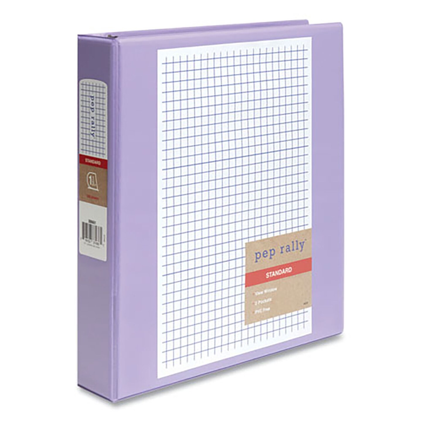 Pep Rally Standard 3-Ring View Binder, 3 Rings, 1.5" Capacity, 11 x 8.5, Lilac