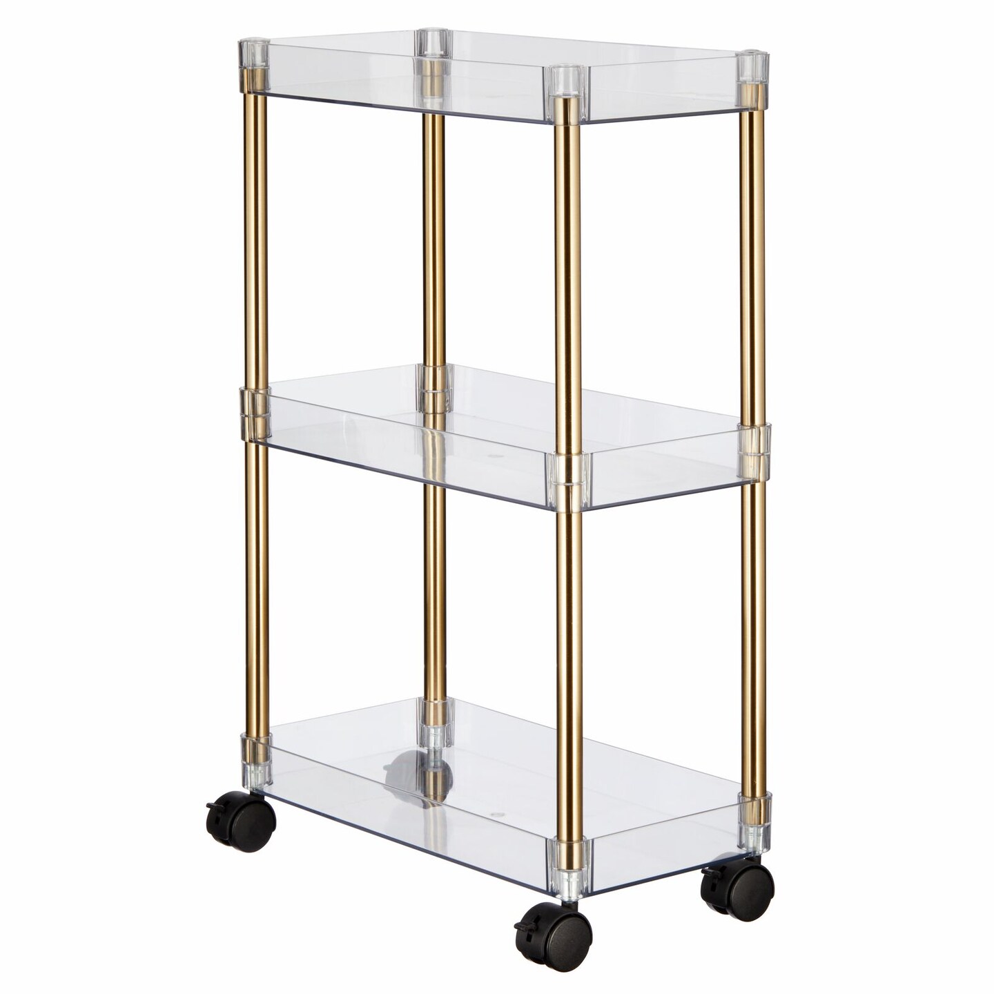 mDesign Slim 3-Tier Portable Household Rolling Cart with Wheels