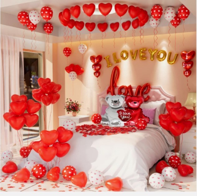 Decorations for Valentine's Day Balloons Kit of I Love You Balloons and Heart Balloons