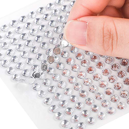 OUTUXED 1725pcs Rhinestones Stickers Self Adhesive Face Gems Jewels Stickers, Stick on Rhinestones for Hair, Makeup, Craft, Nail, Clothes, Shoes, Assorted Size