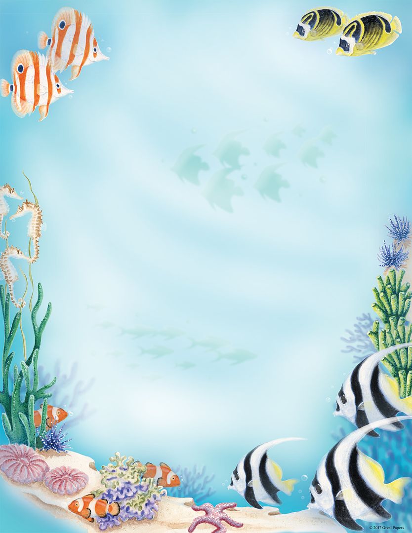Great Papers! Sea Life Stationery Letterhead, Invitations and Announcements, Printer Friendly, 8.5"x11", 80 Pack