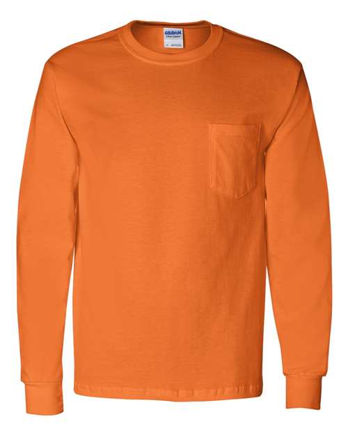 Gildan® Ultra Cotton Long Sleeve Crewneck Pocket T-Shirt - 2410