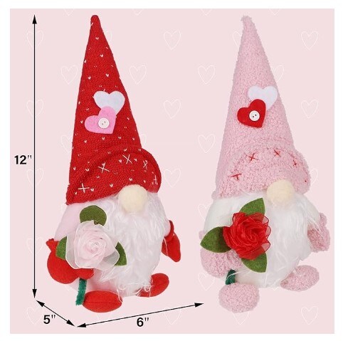12" Tabletop Ornaments Scandinavian Swedish Tomte, Holiday Wedding Party Valentine's Day Gifts