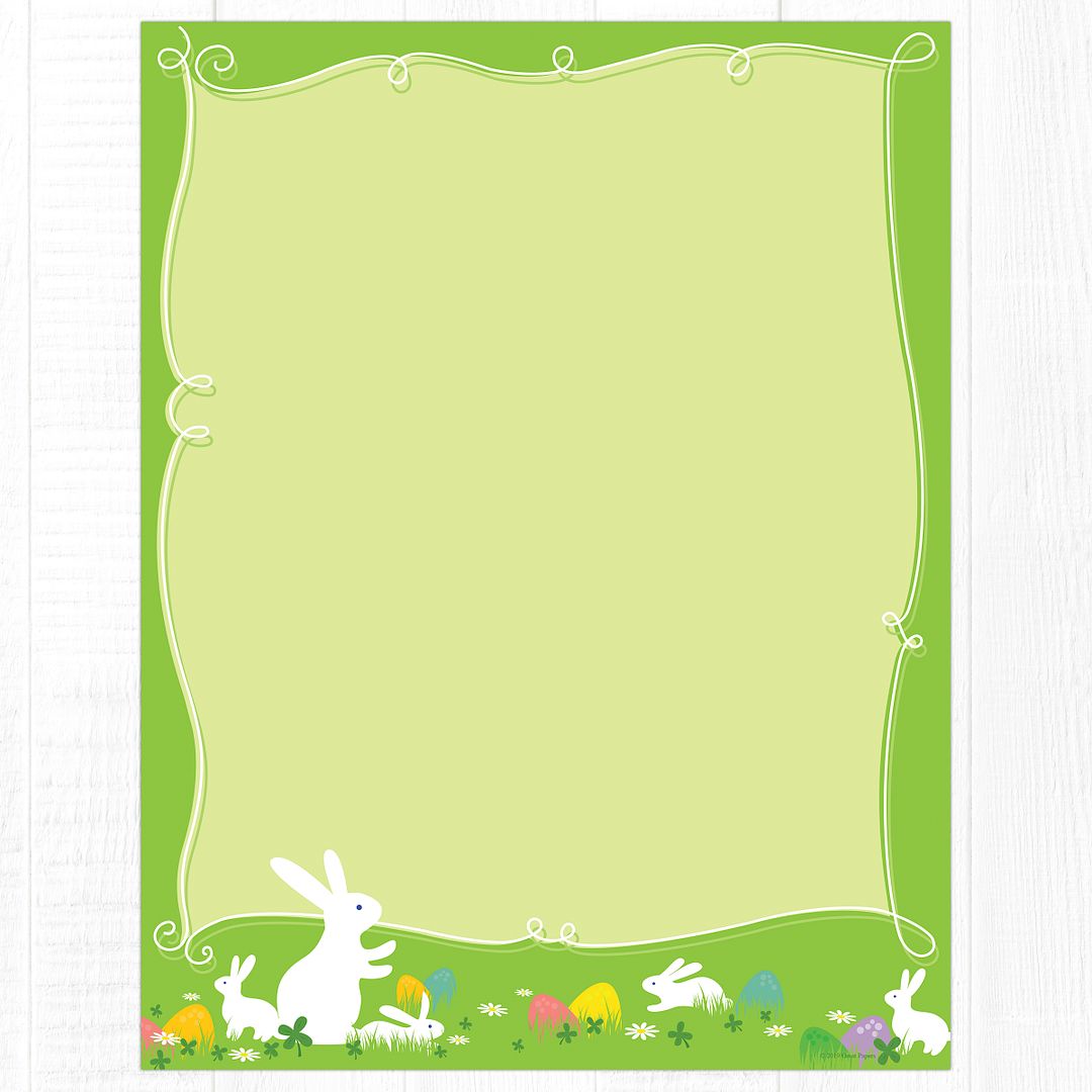 Great Papers! Hippity Hop Easter Stationery Letterhead, Invitations and Announcements, Printer Friendly, 8.5"x11", 80 Pack