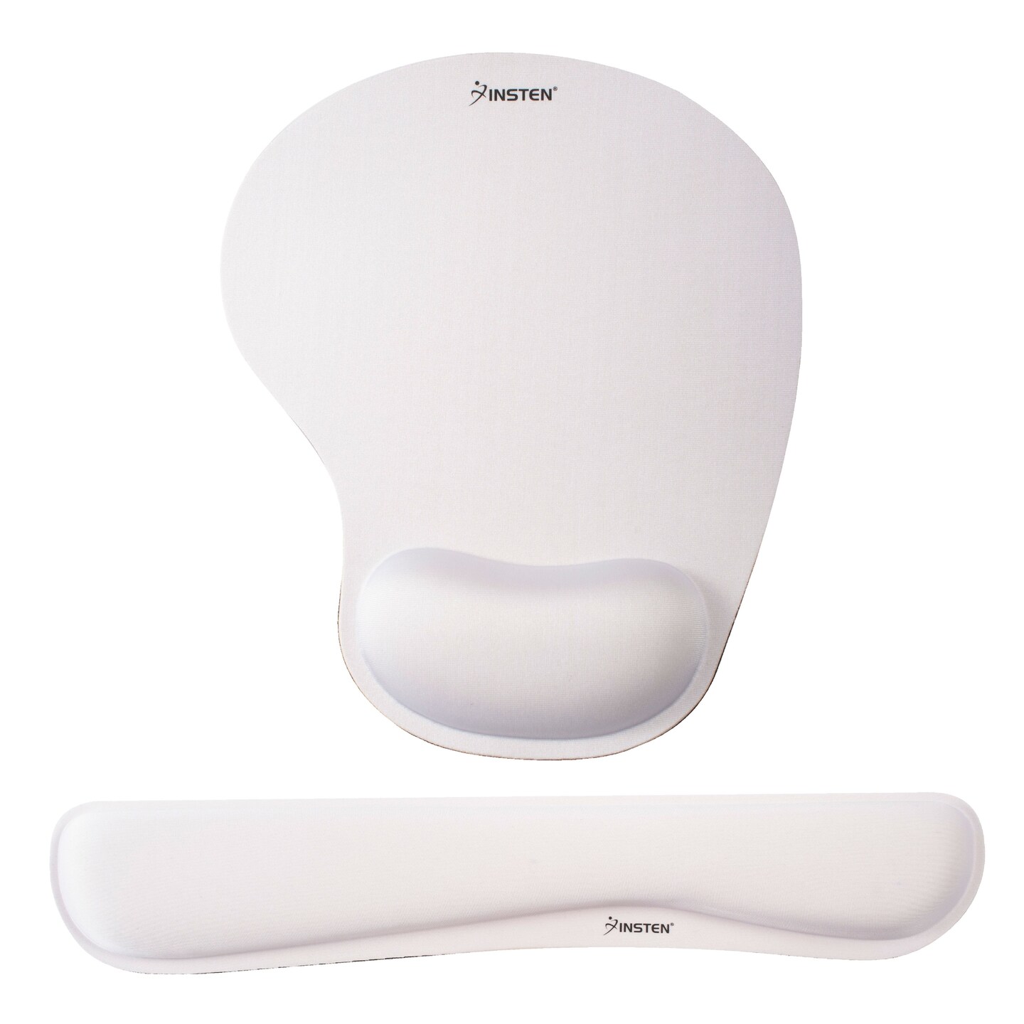 Insten Mouse Pad with Wrist Support and Keyboard Wrist Rest, Ergonomic, Easy Typing, Memory Foam For Gaming Office, Arc L, White