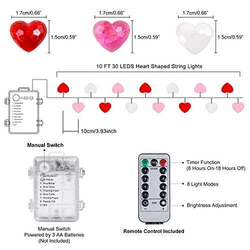 Timer] Mosoan 10FT 30 LED Valentines Day Decor String Lights, 8 Light —  CHIMIYA