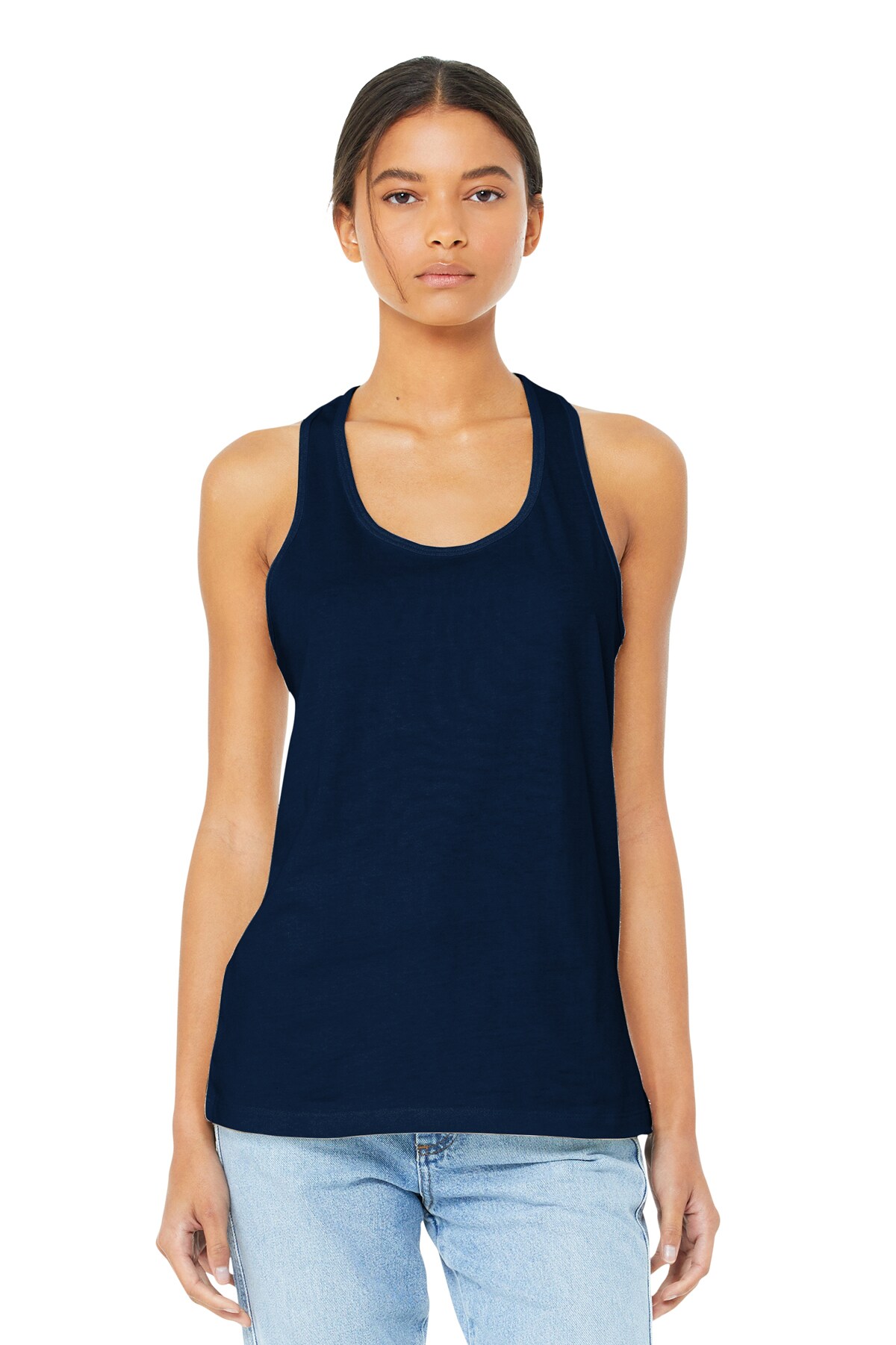 BELLA + CANVAS® Women's Relaxed Fit Racerback Tank with Airlume Cotton and Sustainable Retail Design