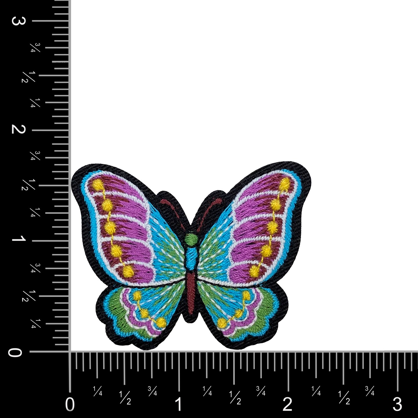 Butterfly, Jewel-Tones, Embroidered, Iron on Patch