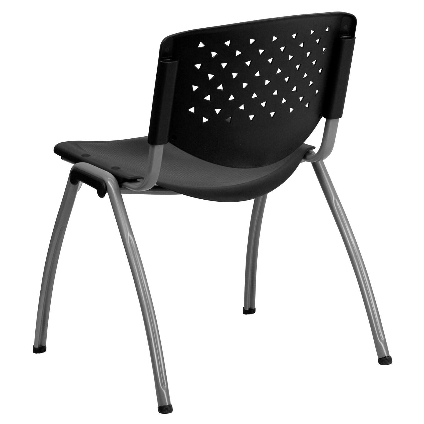 Emma and Oliver Home and Office Plastic Stack Chair with Perforated Back - Guest Chair