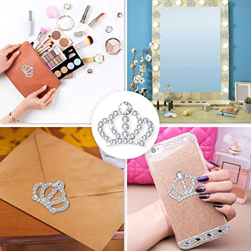 48 Pieces Crystal Rhinestone Crown Embellishments Rhinestone Embellishments Flatback Crystal Accessory for DIY Crafts Jewelry Making Phone Back Shell Wedding Decoration and Present Decoration