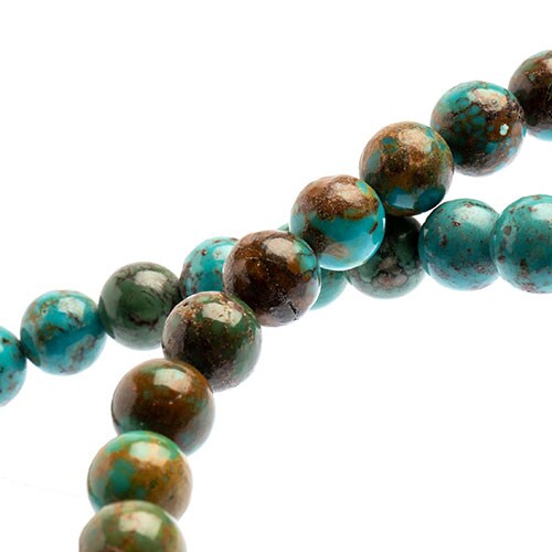 Earth&#x27;s Jewel Semi-Precious 8mm Turquoise Natural Round Strung Bead