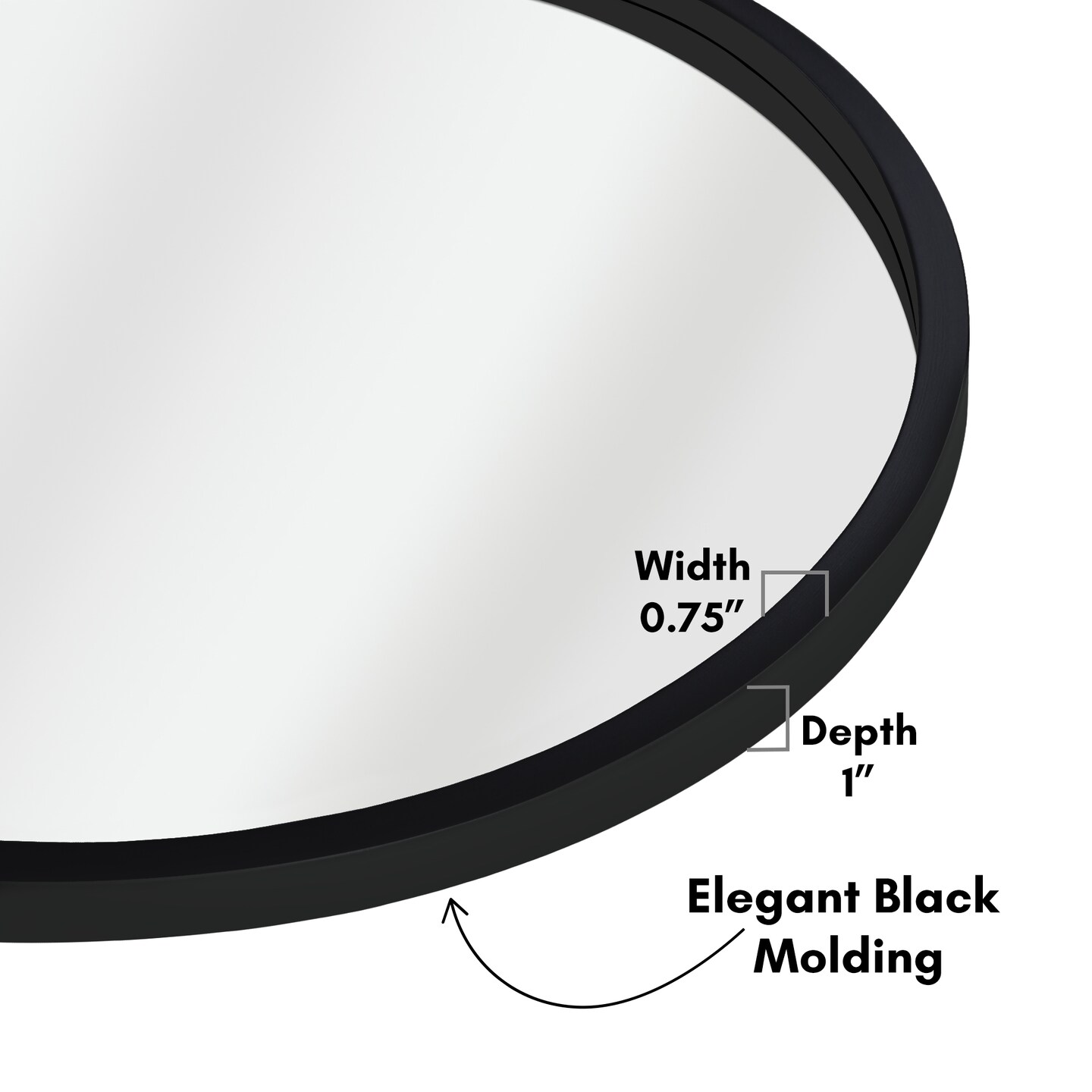Americanflat Framed Round Mirror - Circle Mirror for Bathroom, Bedroom, Entryway, Living Room - Large Black Circle Mirror for Wall Décor