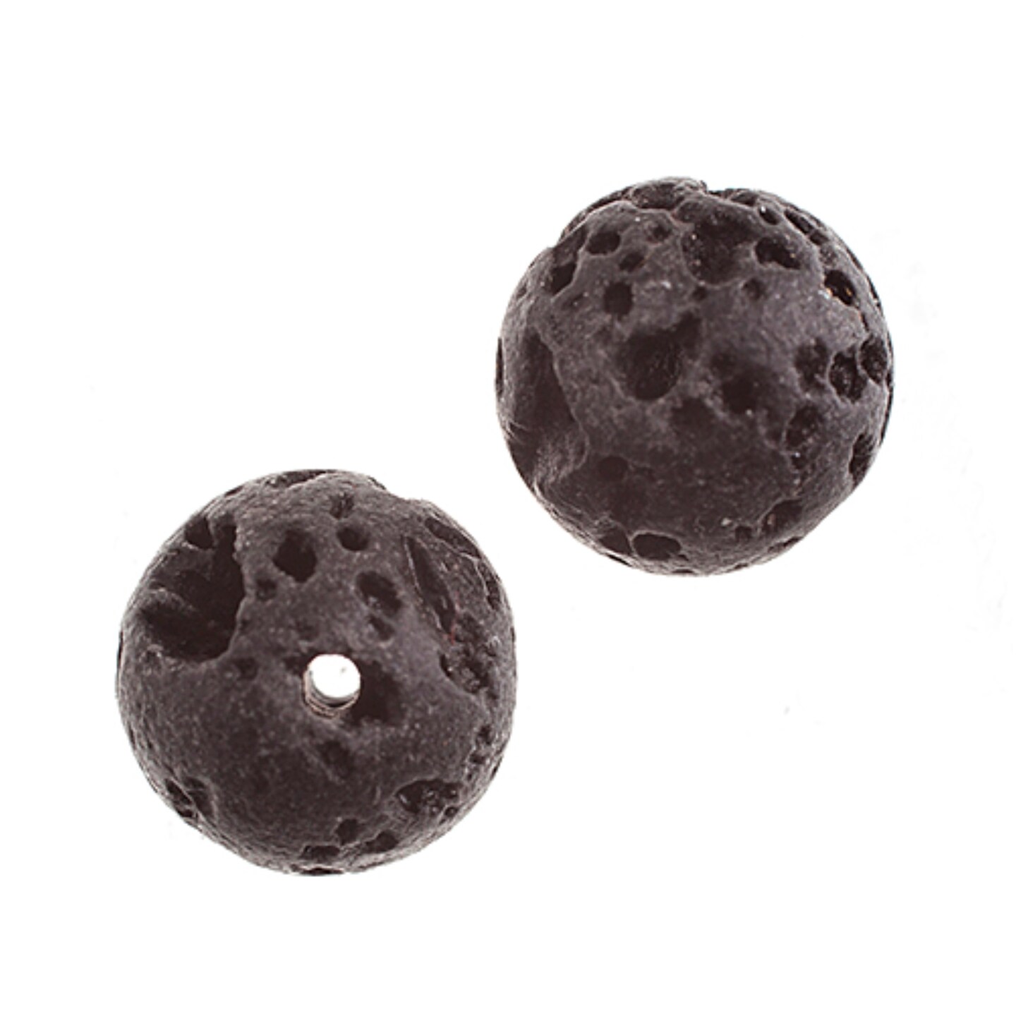 Earth&#x27;s Jewel Semi-Precious 6mm Black Lava Natural Round Strung Bead
