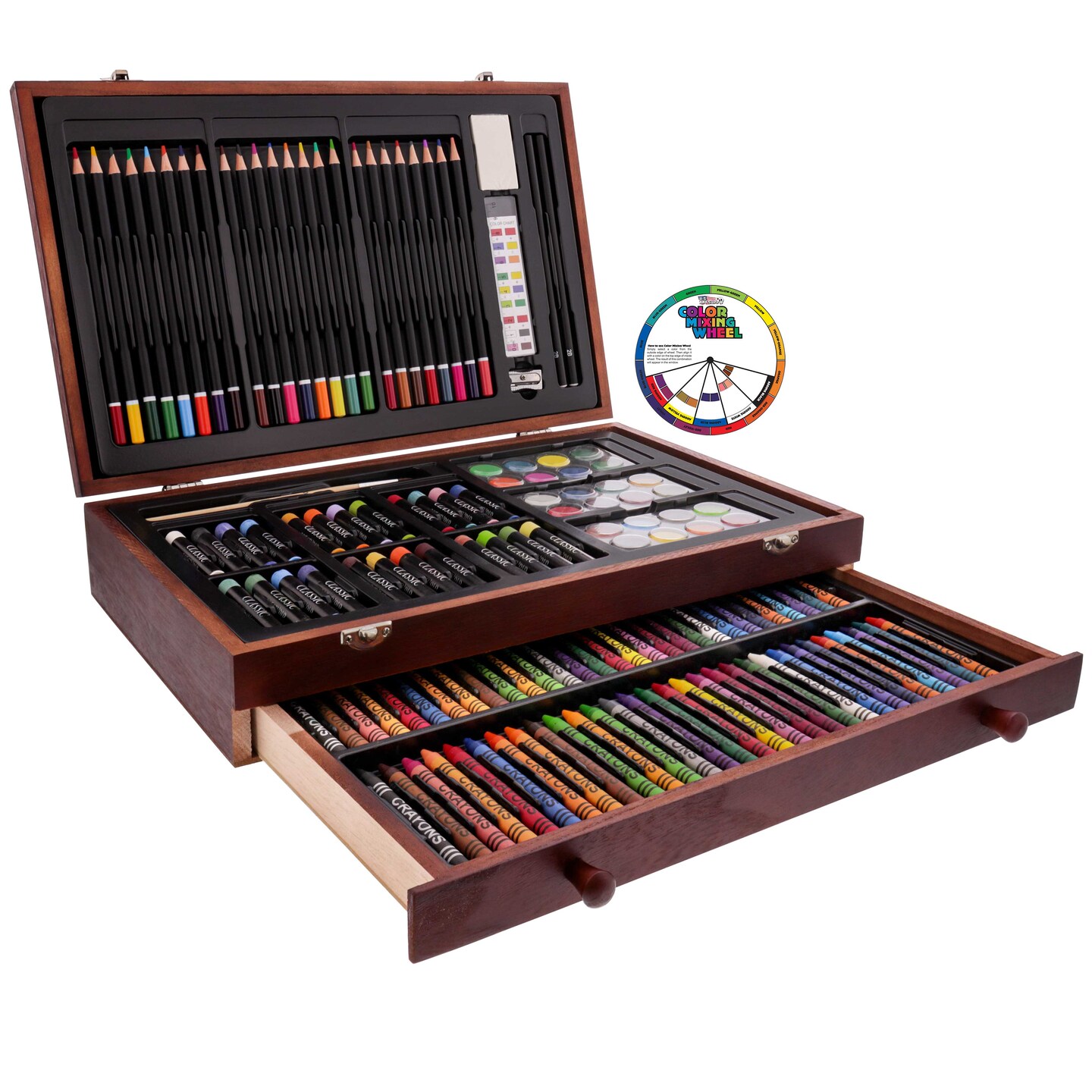 U.S. Art Supply 143-Piece Mega Wood Box Art Painting, Sketching