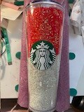 Personalized rhinestone filled 24-ounce Starbucks logo cup