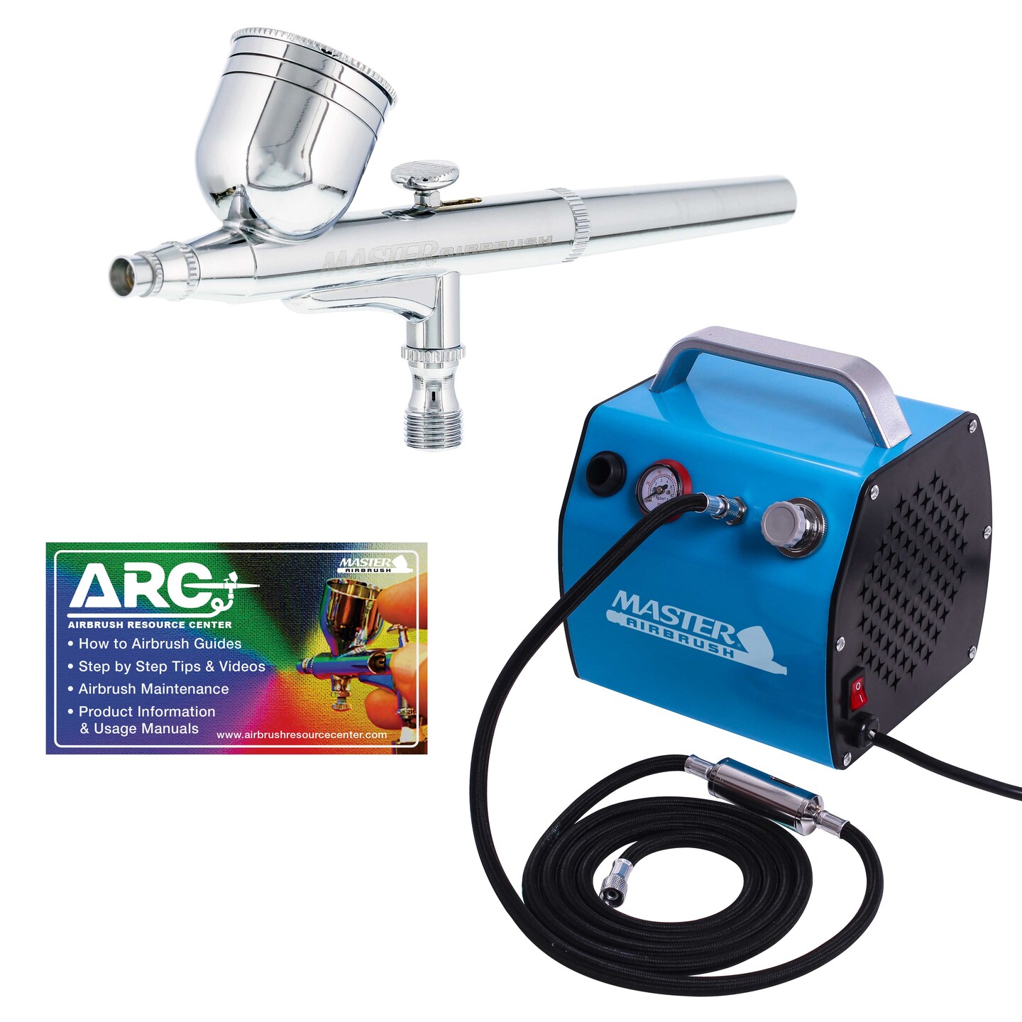 Performance Dual-Action Airbrush Kit with Master Air Compressor