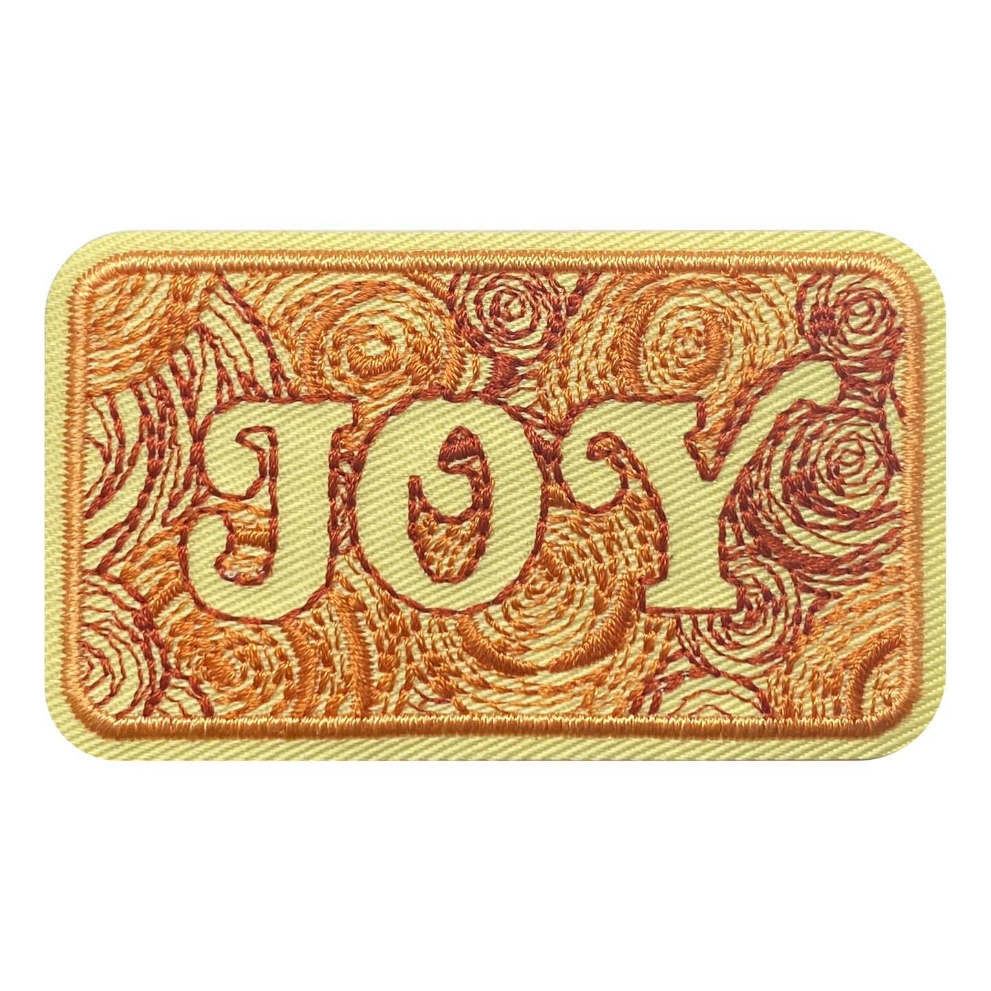 Joy, Yellow, Words of Affirmation, Embroidered, Iron on Patch
