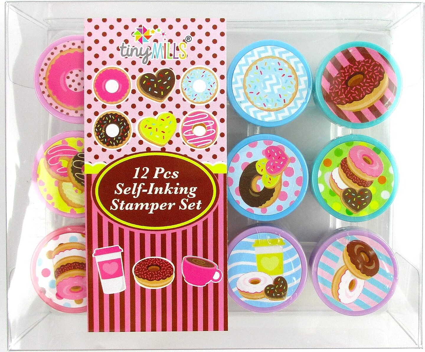 TINYMILLS 12 Pcs Donuts Stamp Kit for Kids