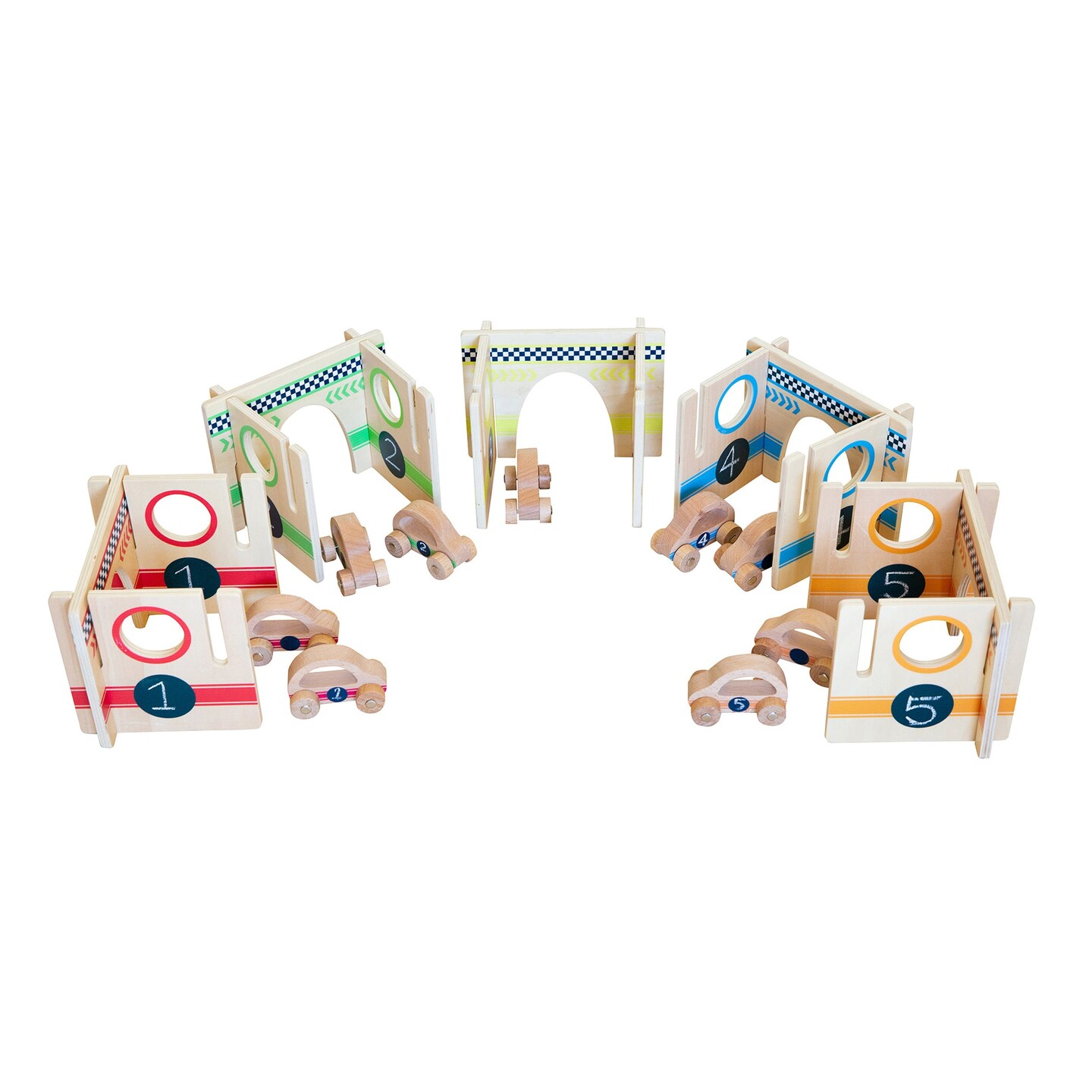 Happy Architect Wooden Blocks - Raceway - Set of 25 - Ages 18m+