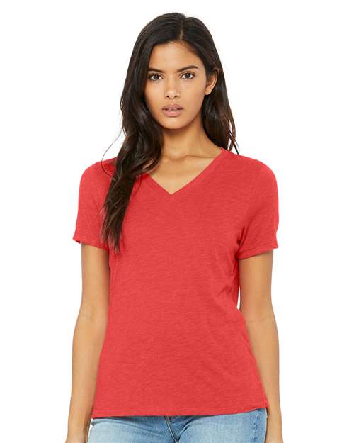 BELLA + CANVAS® Women's Relaxed Triblend Short Sleeve V-Neck T-shirt ...